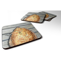 "Caroline's Treasures 8495FC Flounder Foam Coasters (Set of 4), 3.5"" H x 3.5"" W, Multicolor"