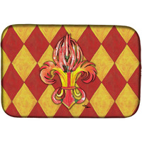 "Caroline's Treasures Peppers Fleur De Lis Dish Drying Mat, 14"" x 21"", Multicolor"