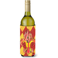 Hot Peppers Fleur de lis Wine Bottle Beverage Insulator Beverage Insulator Hugger