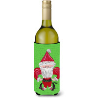 Christmas Santa Fleur de lis Wine Bottle Beverage Insulator Beverage Insulator Hugger