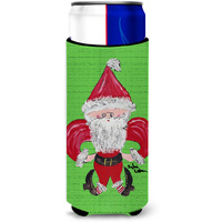 Christmas Santa Fleur de lis Ultra Beverage Insulators for slim cans 8500MUK