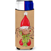 Christmas Reindeer Fleur de lis Ultra Beverage Insulators for slim cans 8502MUK