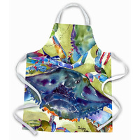 "Caroline's Treasures 8512APRON Crab All Over Apron, Large, Multicolor"