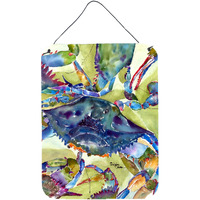 "Caroline's Treasures Crab All Over Aluminium Metal Wall or Door Hanging Prints, 16"" x 12"", Multicolor"