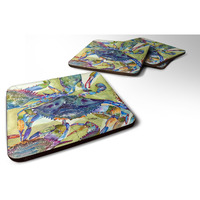 "Caroline's Treasures 8512FC Crab Foam Coasters (Set of 4), 3.5"" H x 3.5"" W, Multicolor"