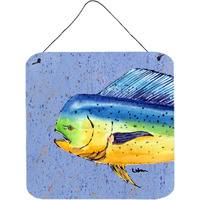 "Caroline's Treasures 8521DS66 Dolphin Mahi Mahi Aluminum Metal Wall or Door Hanging Prints, 6 x 6"", Multicolor"