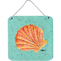 "Caroline's Treasures 8523DS66 Shells Aluminum Metal Wall or Door Hanging Prints, 6 x 6"", Multicolor"
