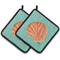 "Caroline's Treasures Shells Pair of Pot Holders 8523PTHD, 7.5HX7.5W, Multicolor"
