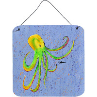 "Caroline's Treasures Octopus Aluminum Metal Wall or Door Hanging Prints, 6 x 6"", Multicolor"
