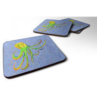 "Caroline's Treasures 8524FC Octopus Foam Coasters (Set of 4), 3.5"" H x 3.5"" W, Multicolor"