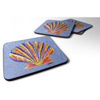 "Caroline's Treasures 8525FC Shells Foam Coasters (Set of 4), 3.5"" H x 3.5"" W, Multicolor"