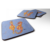 "Caroline's Treasures 8526FC Seahorse Foam Coasters (Set of 4), 3.5"" H x 3.5"" W, Multicolor"