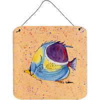 "Caroline's Treasures 8529DS66 Tropical Fish Aluminum Metal Wall or Door Hanging Prints, 6 x 6"", Multicolor"