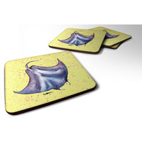 "Caroline's Treasures 8531FC Stingray Foam Coasters (Set of 4), 3.5"" H x 3.5"" W, Multicolor"