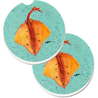 "Caroline's Treasures Stingray Set of 2 Cup Holder Car Coasters 8532CARC, 2.56, Multicolor"