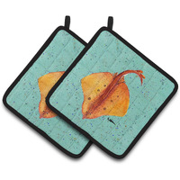 "Caroline's Treasures Stingray Pair of Pot Holders 8532PTHD, 7.5HX7.5W, Multicolor"