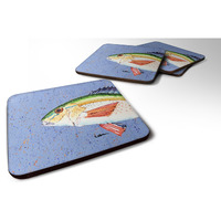 "Caroline's Treasures 8534FC Fish Rainbow Trout Foam Coasters (Set of 4), 3.5"", Multicolor"
