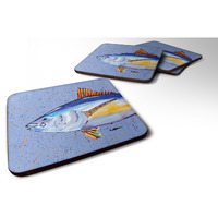 "Caroline's Treasures 8535FC Tuna Foam Coasters (Set of 4), 3.5"" H x 3.5"" W, Multicolor"