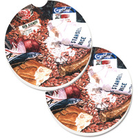 "Caroline's Treasures Red Beans & Rice Set of 2 Cup Holder Car Coasters 8536CARC, 2.56, Multicolor"