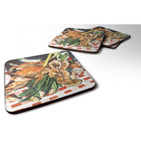 "Caroline's Treasures 8537FC Crab Boil Foam Coasters (Set of 4), 3.5"" H x 3.5"" W, Multicolor"