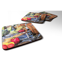 "Caroline's Treasures 8538FC Barq's and Crabs Foam Coasters (Set of 4), 3.5"" H x 3.5"" W, Multicolor"