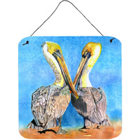 "Caroline's Treasures 8539DS66 Bird-Pelican Aluminum Metal Wall or Door Hanging Prints, 6 x 6"", Multicolor"