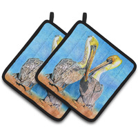 "Caroline's Treasures Pelican Pair of Pot Holders 8539PTHD, 7.5HX7.5W, Multicolor"