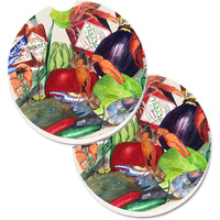 "Caroline's Treasures Louisiana Spices Set of 2 Cup Holder Car Coasters 8540-1CARC, 2.56, Multicolor"