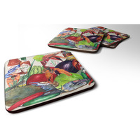 "Caroline's Treasures 8540-1FC Louisiana Spices Foam Coasters (Set of 4), 3.5"" H x 3.5"" W, Multicolor"