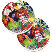 "Caroline's Treasures Louisiana Spices Set of 2 Cup Holder Car Coasters 8540-2CARC, 2.56, Multicolor"