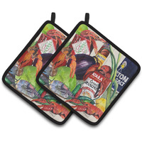 "Caroline's Treasures Louisiana Spices Pair of Pot Holders 8540-2PTHD, 7.5HX7.5W, Multicolor"