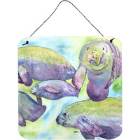 "Caroline's Treasures 8544DS66 Manatee Aluminum Metal Wall or Door Hanging Prints, 6 x 6"", Multicolor"