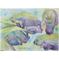 "Caroline's Treasures 8544PLMT Manatee Fabric Placemat, Multicolor"