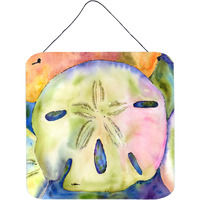"Caroline's Treasures Sand Dollar Aluminum Metal Wall or Door Hanging Prints, 6 x 6"", Multicolor"