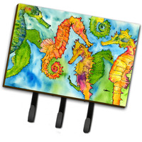 "Caroline's Treasures 8546TH68 Seahorse Leash or Key Holder, Large, Multicolor"