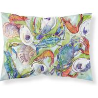 "Caroline's Treasures 8547PILLOWCASE Crab Moisture Wicking Fabric Standard Pillowcase, Large, Multicolor"