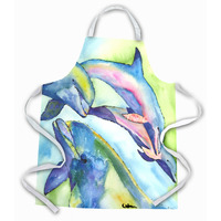 "Caroline's Treasures 8548APRON Dolphin Apron, Large, Multicolor"