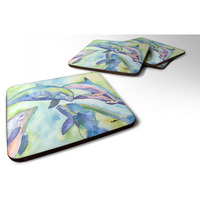 "Caroline's Treasures 8548FC Dolphin Foam Coasters (Set of 4), 3.5"" H x 3.5"" W, Multicolor"