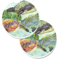 "Caroline's Treasures Turtle Set of 2 Cup Holder Car Coasters 8549CARC, 2.56, Multicolor"