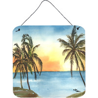 "Caroline's Treasures 8551DS66 Palm Tree Aluminum Metal Wall or Door Hanging Prints, 6 x 6"", Multicolor"