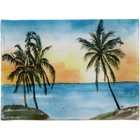 "Caroline's Treasures 8551PLMT Palm Tree Fabric Placemat, Multicolor"