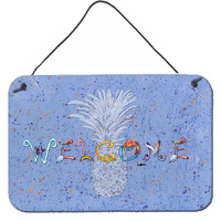 "Caroline's Treasures 8563DS812 Pineapple Aluminum Metal Wall or Door Hanging Prints, 8 x 12"""