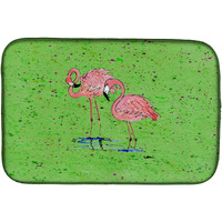 "Caroline's Treasures Flamingo Dish Drying Mat, 14"" x 21"", Multicolor"