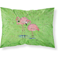 "Caroline's Treasures 8567PILLOWCASE Flamingo Moisture Wicking Fabric Standard Pillowcase, Large, Multicolor"