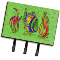 "Caroline's Treasures 8568TH68 Tropical Fish on Green Leash or Key Holder, Large, Multicolor"