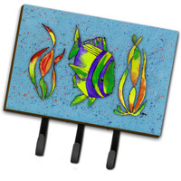 "Caroline's Treasures 8570TH68 Tropical Fish on Blue Leash or Key Holder, Large, Multicolor"