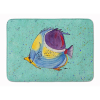 "Caroline's Treasures Tropical Fish on Teal Floor Mat, 19"" x 27"", Multicolor"