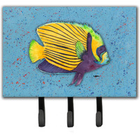 "Caroline's Treasures 8579TH68 Tropical Fish on Blue Leash or Key Holder, Large, Multicolor"