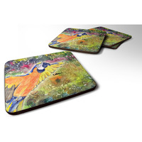 "Caroline's Treasures 8602FC Parrot Foam Coasters (Set of 4), 3.5"" H x 3.5"" W, Multicolor"