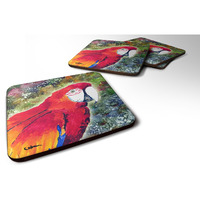 "Caroline's Treasures 8603FC Parrot Foam Coasters (Set of 4), 3.5"" H x 3.5"" W, Multicolor"